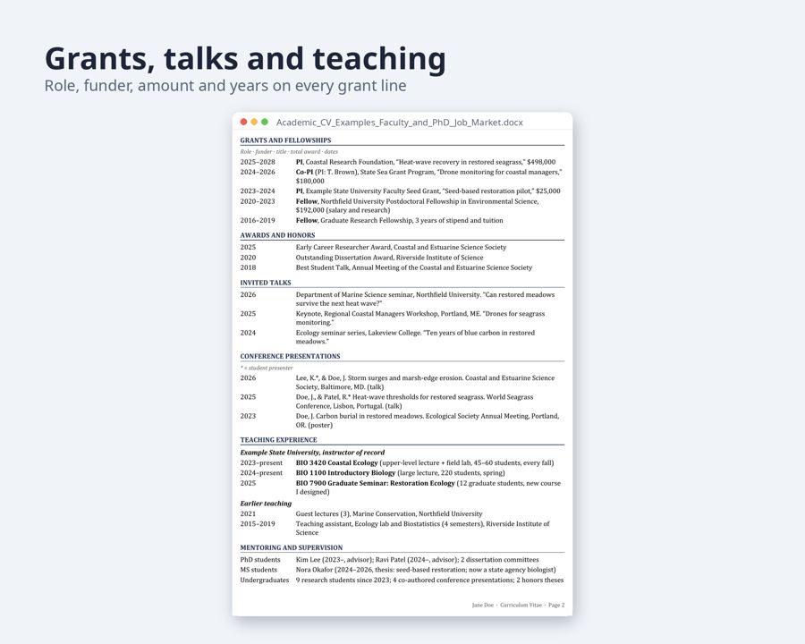 Academic CV Template for PhD & Faculty Jobs — Preview 3