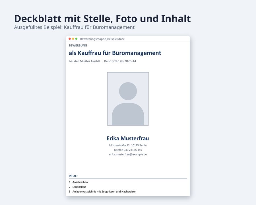 Bewerbungsmappe Vorlage Word — Vorschau 2