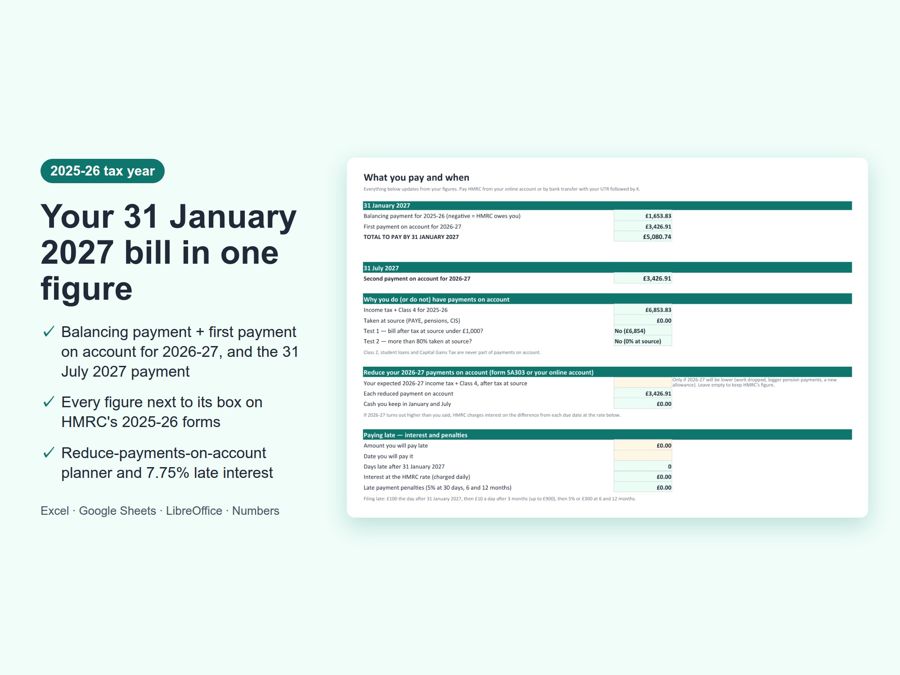 Self Assessment Workbook 2025-26 UK Excel — Preview 1