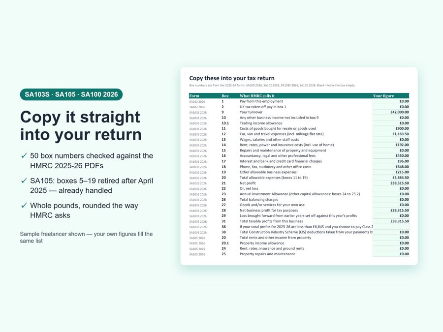 Self Assessment Workbook 2025-26 UK Excel — Preview 2