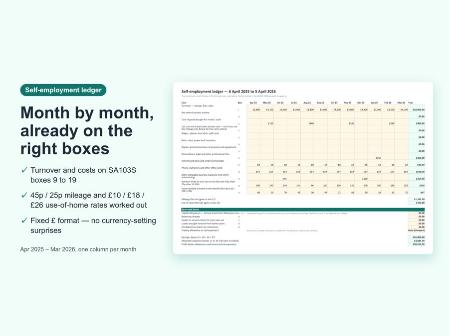 Self Assessment Workbook 2025-26 UK Excel — Preview 3
