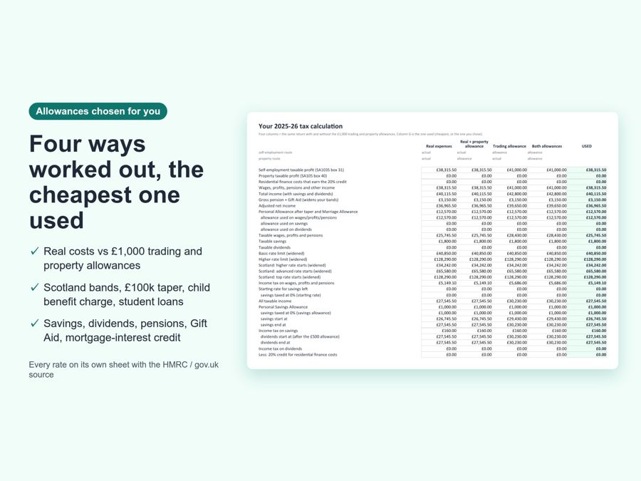 Self Assessment Workbook 2025-26 UK Excel — Preview 4