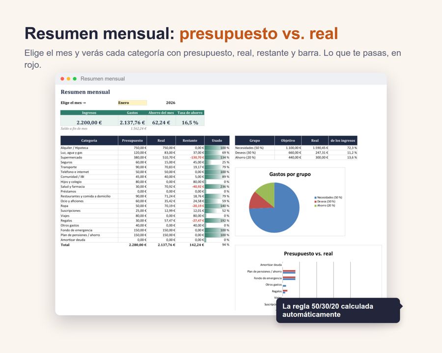 Control de Gastos Excel 2026 — Vista previa 2