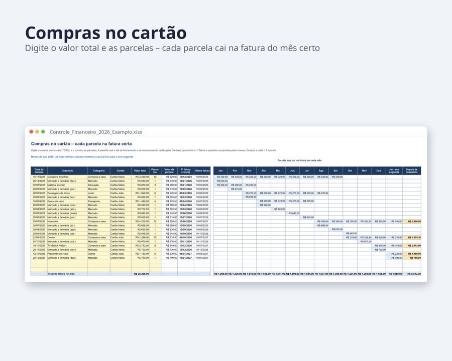 Controle financeiro planilha Excel 2027 — Prévia 3