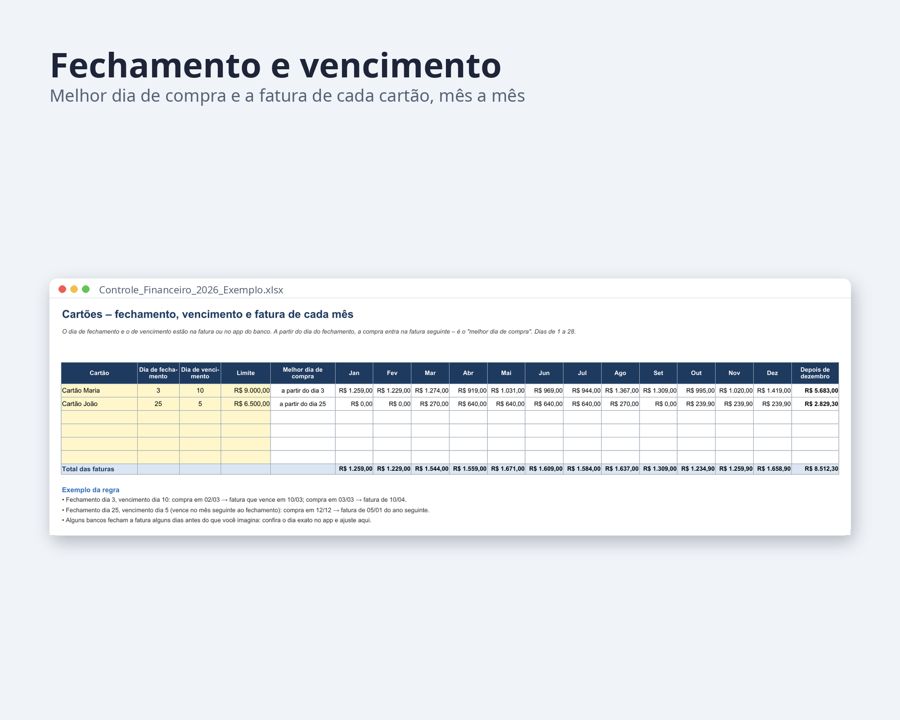 Controle financeiro planilha Excel 2027 — Prévia 4