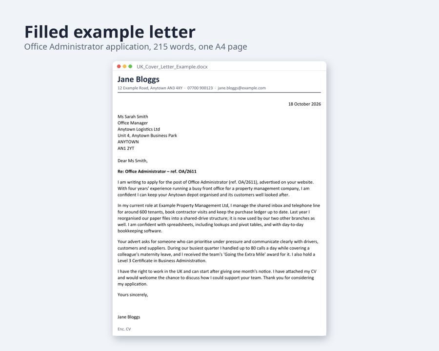 Cover Letter Template UK — Preview 2
