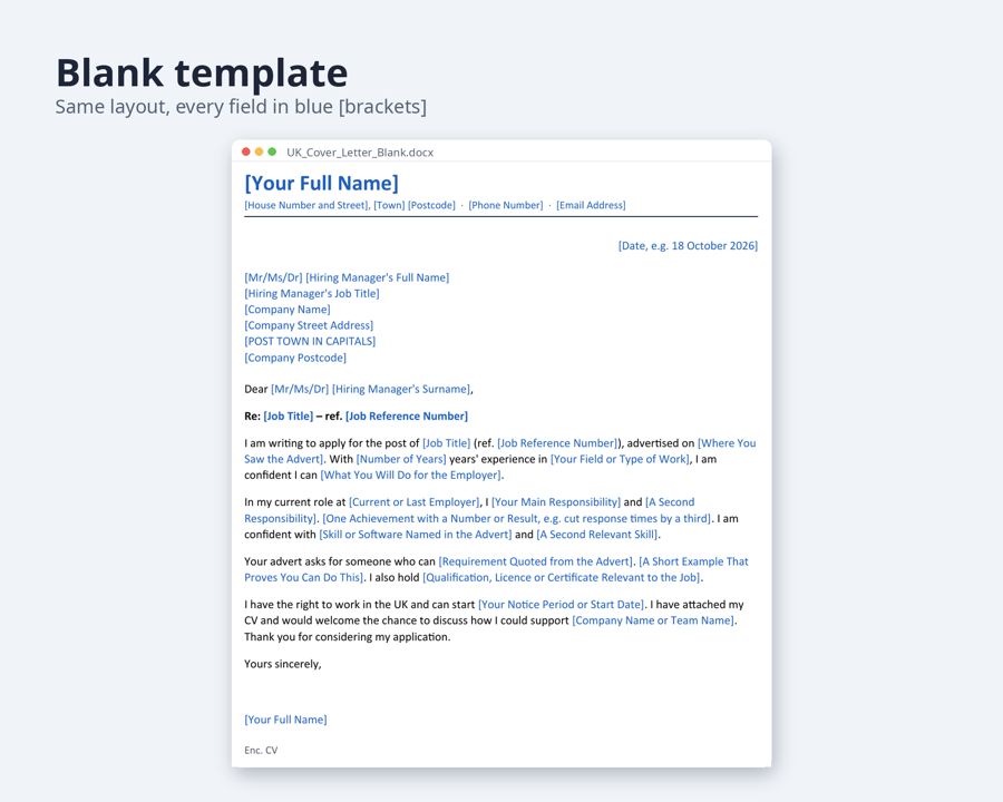 Cover Letter Template UK — Preview 3