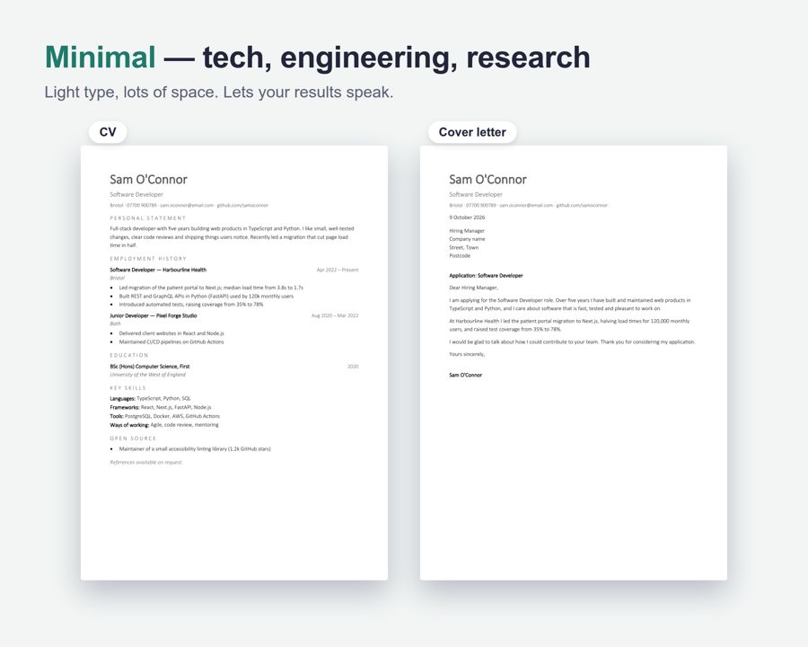 CV Template UK 2026 — Preview 4