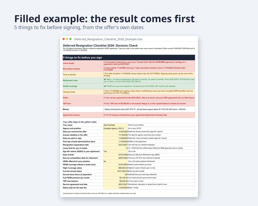 Deferred Resignation Checklist for Federal Employees — Preview 2