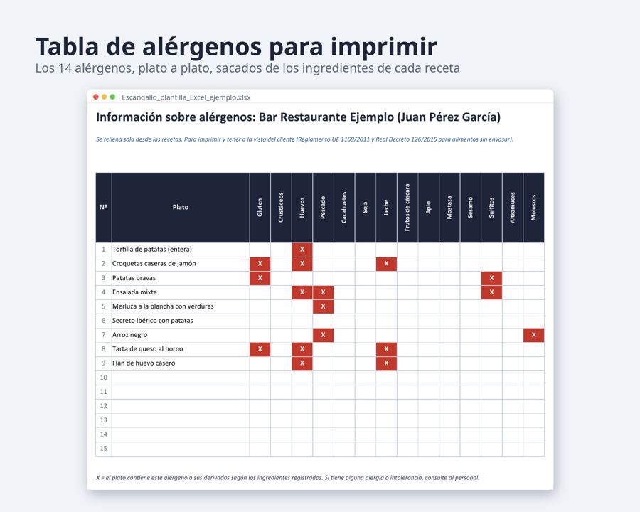 Escandallo plantilla Excel para restaurante y obrador — Vista previa 4
