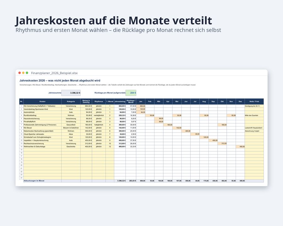 Finanzplaner 2027 Excel Vorlage — Vorschau 3