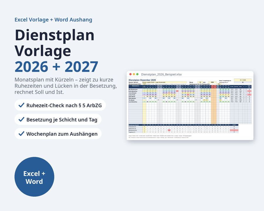 Arbeitszeit Paket 2026 2027 Excel — Vorschau 4