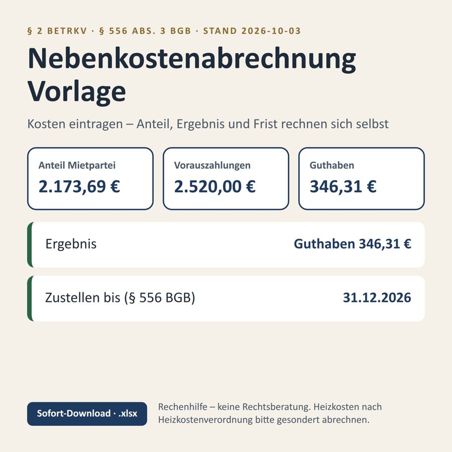 Vermieter Paket 2026 Word Excel — Vorschau 4