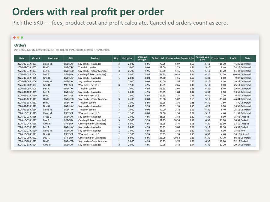 Small Business Bookkeeping Spreadsheet — Preview 4