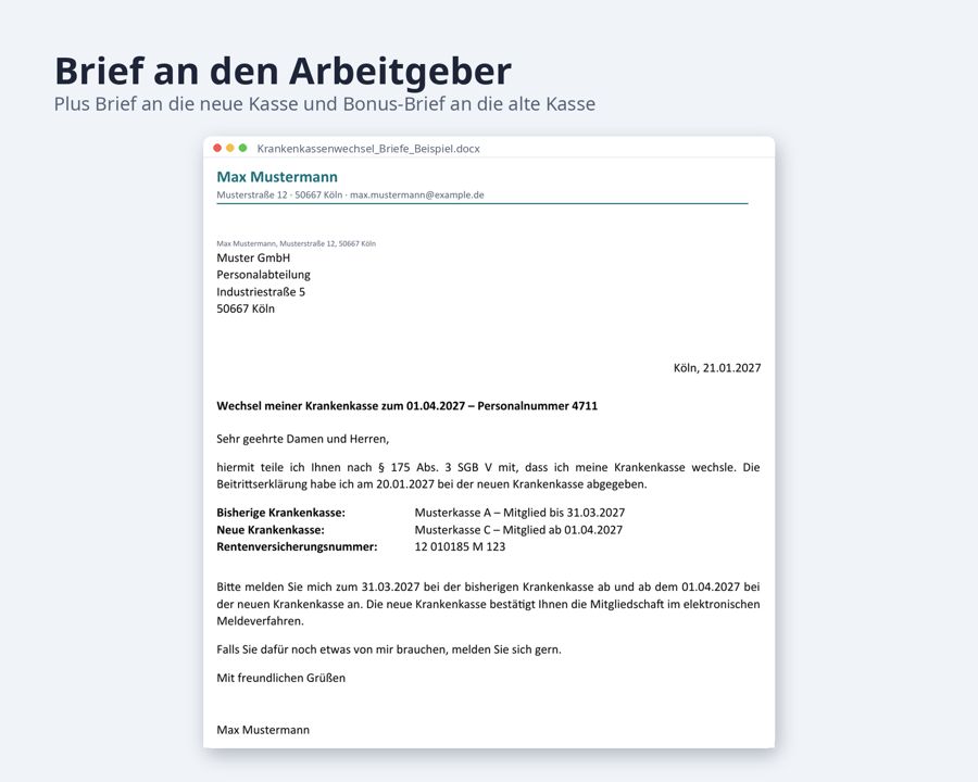 Krankenkasse wechseln 2027 Excel Vergleich — Vorschau 4