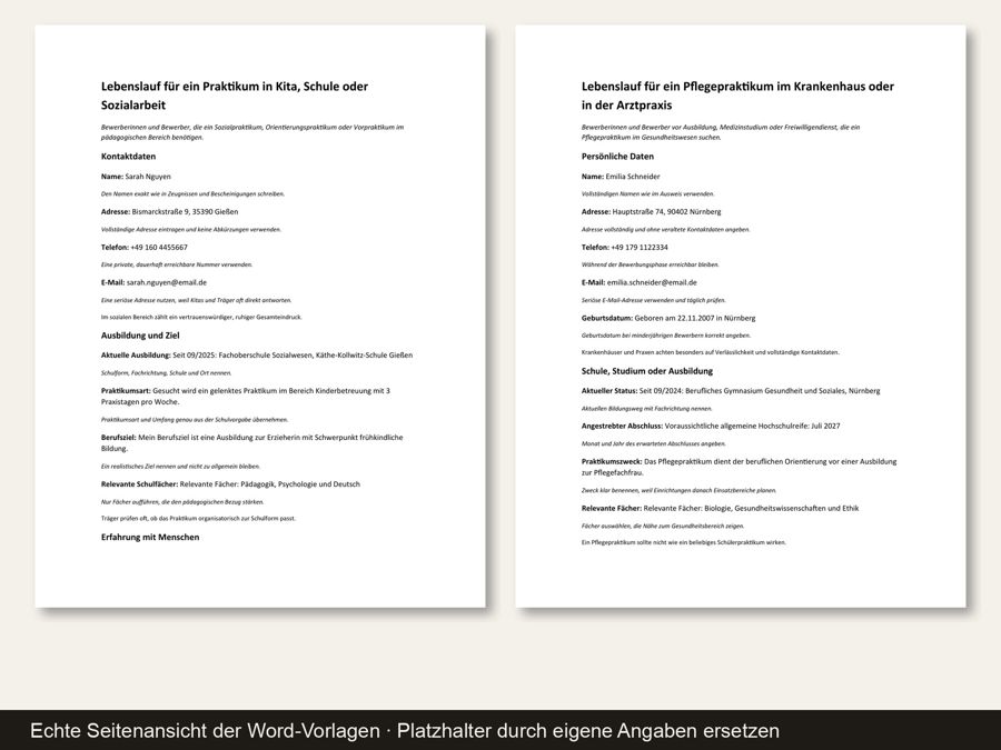 Lebenslauf Praktikum Vorlage — Vorschau 3
