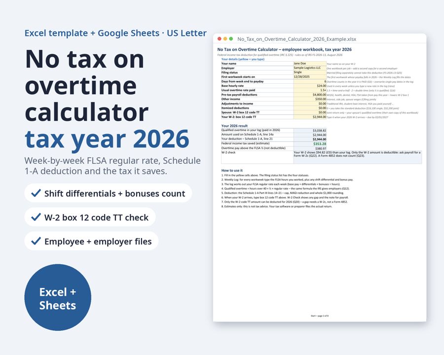 No Tax on Overtime Calculator 2026 — Preview 1