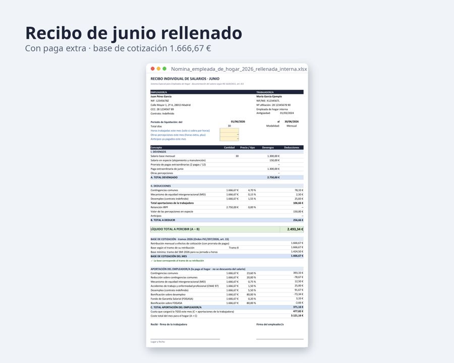 Nómina empleada de hogar rellenada 2026 — Vista previa 2