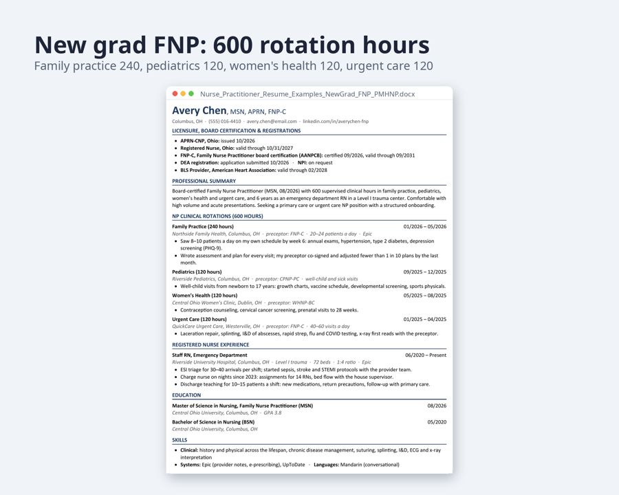 Nurse Resume Template for Nurse Practitioner — Preview 2