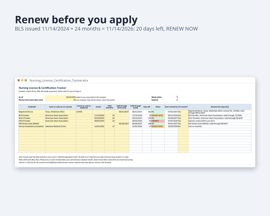Nursing Resume Template RN, New Grad, Travel Nurse — Preview 3