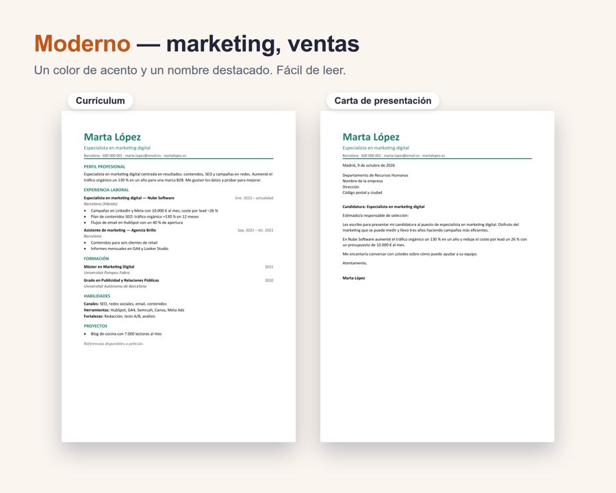 Plantilla Currículum 2026 Word — Vista previa 3