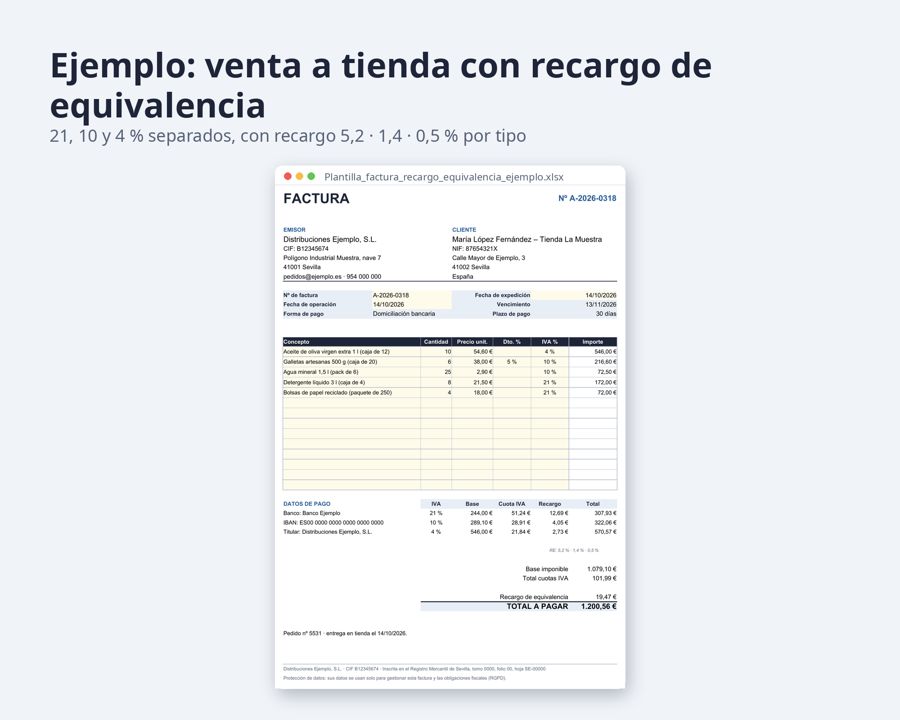 Plantilla factura Excel España 2026 — Vista previa 3
