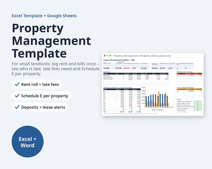 Property Management Template Excel — Preview 1