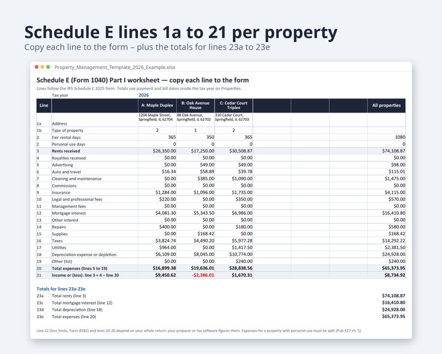 Property Management Template Excel — Preview 4
