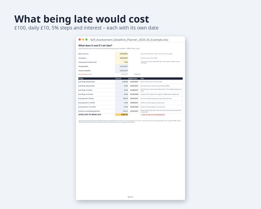 Self Assessment Deadline Planner 2025/26 UK — Preview 4