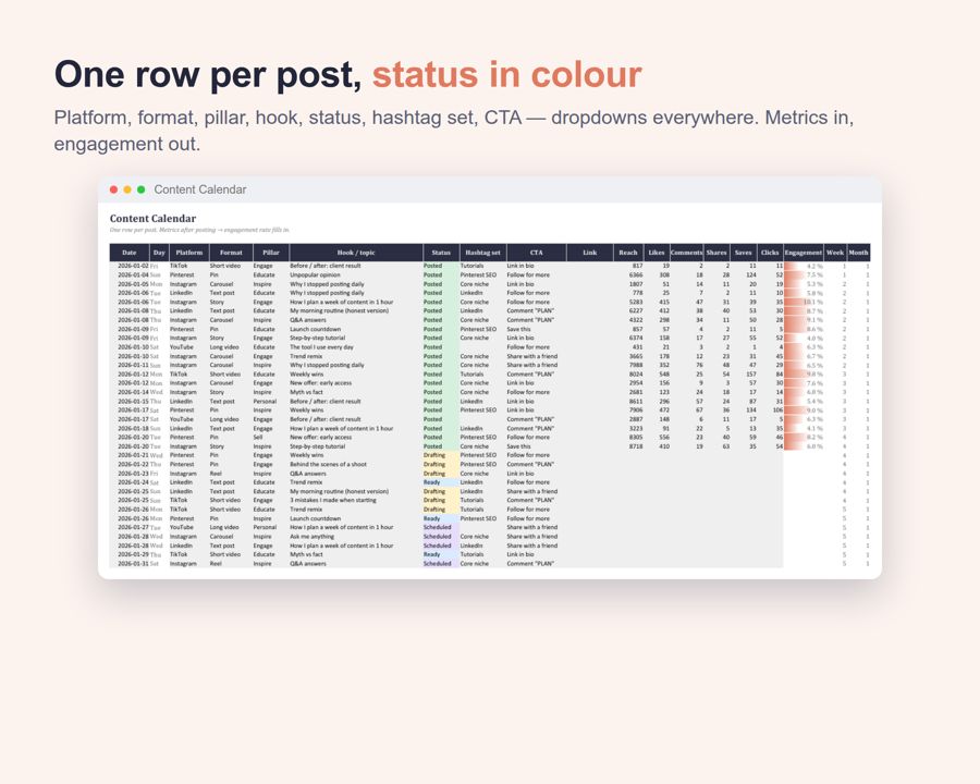 Social Media Planner 2026 — Preview 3