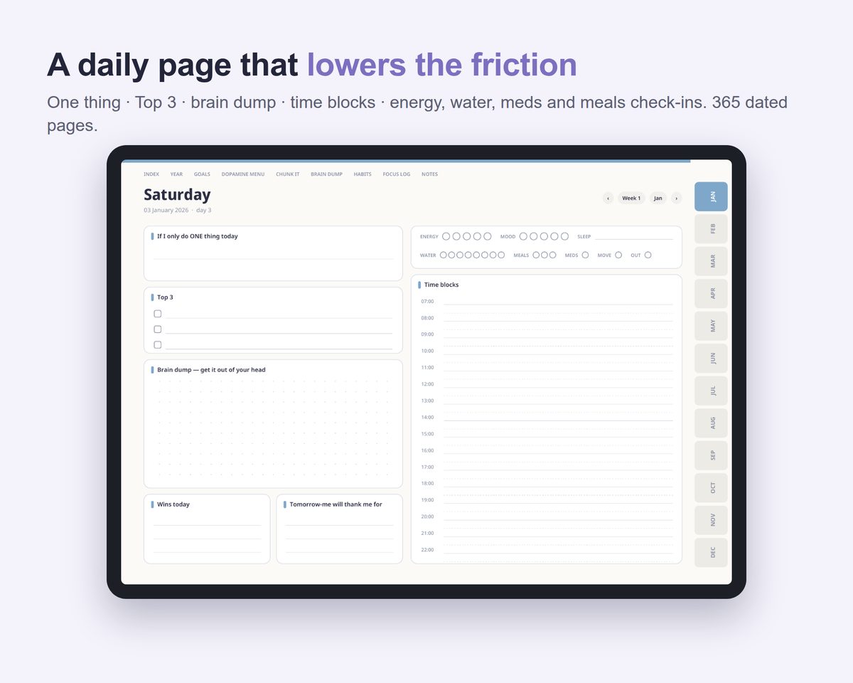 ADHD Planner 2026 — digital planner for GoodNotes