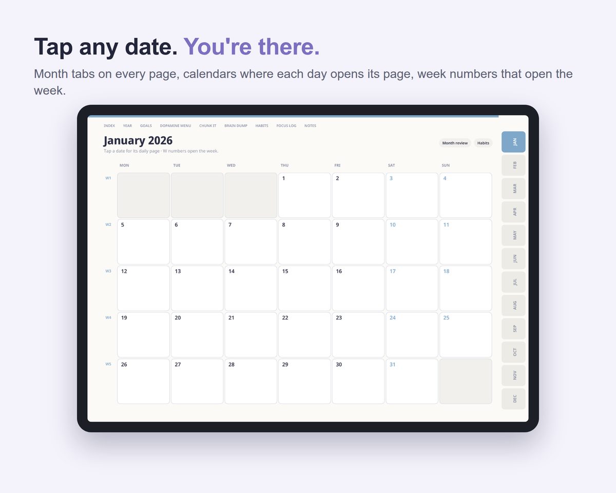 ADHD Planner 2026 — digital planner for GoodNotes