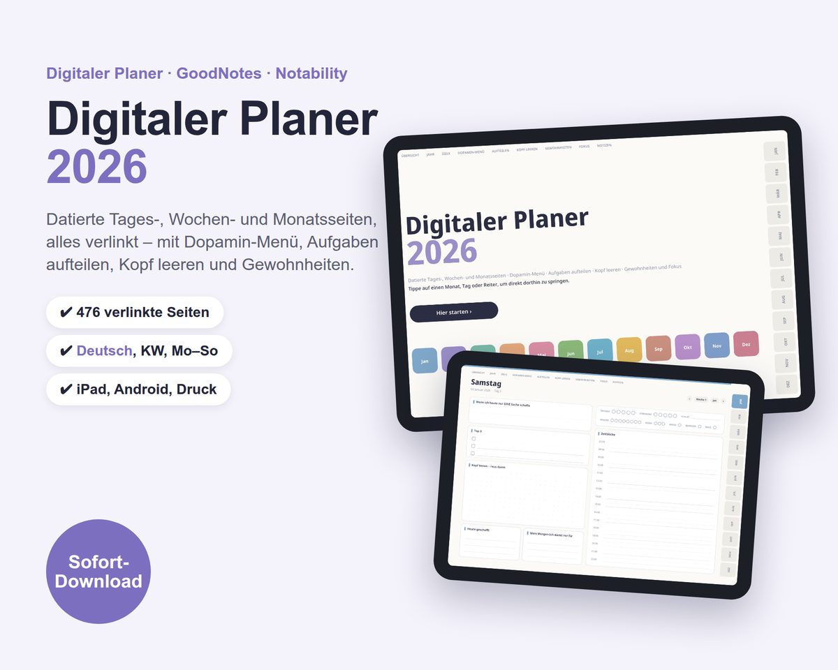 Digitaler Planer 2026 für GoodNotes