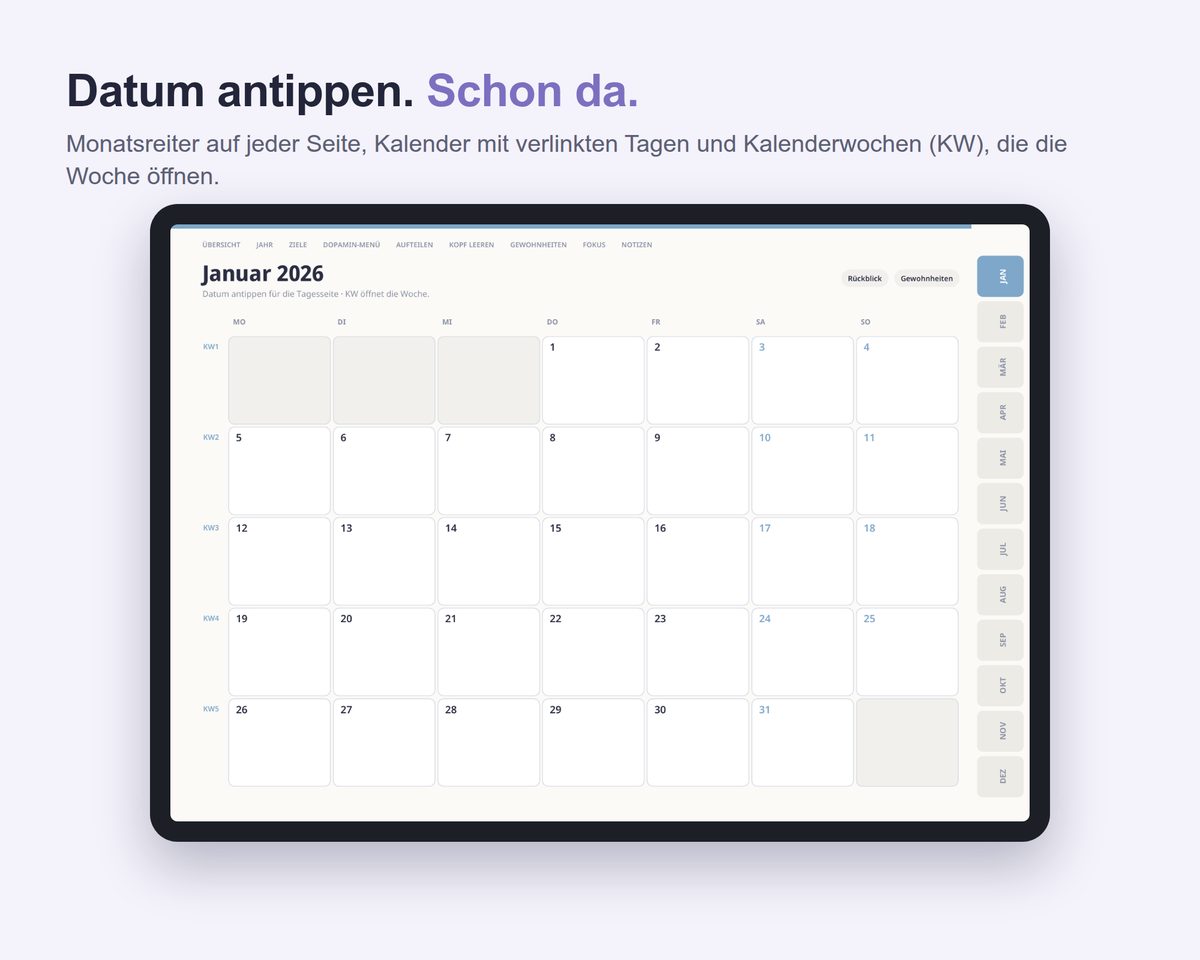 Digitaler Planer 2026 für GoodNotes