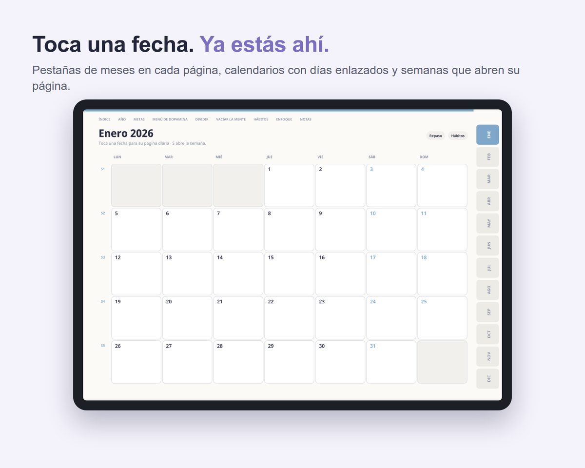 Planificador digital 2026 para GoodNotes
