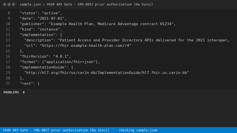 FHIR API Gate - CMS-0057 prior authorization (Da Vinci) — finds the line