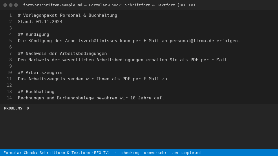 Formular-Check: Schriftform & Textform (BEG IV) — finds the line