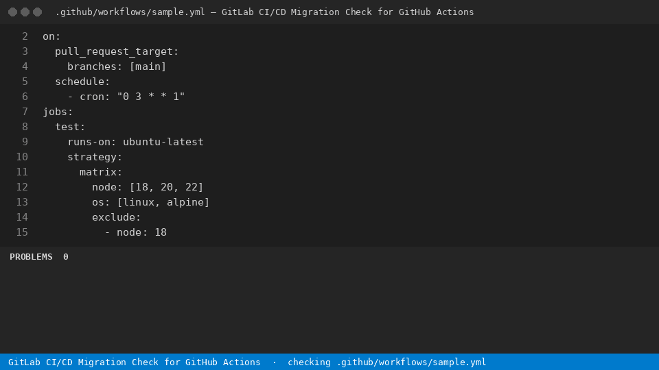 GitLab CI/CD Migration Check for GitHub Actions — finds the line
