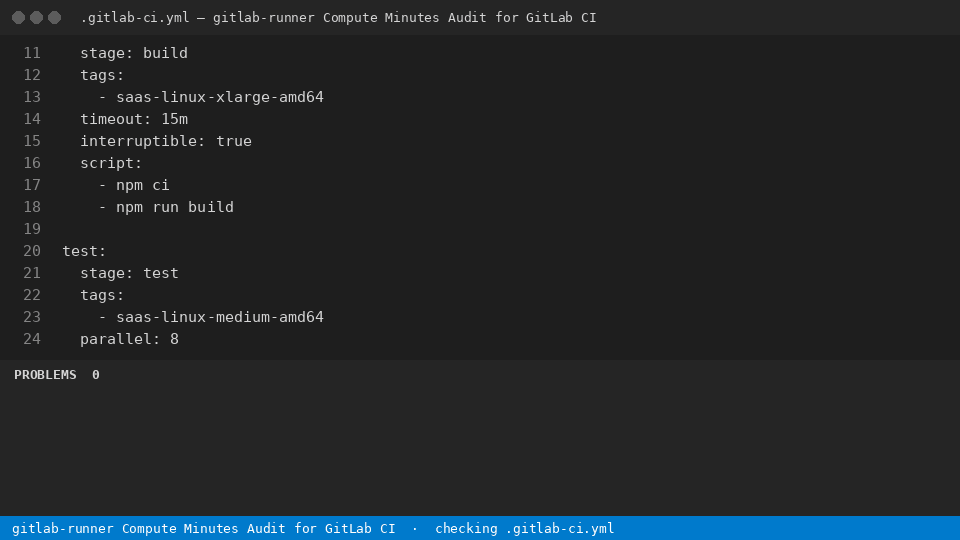 gitlab-runner Compute Minutes Audit for GitLab CI — finds the line
