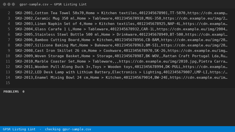 GPSR Listing Lint — finds the line