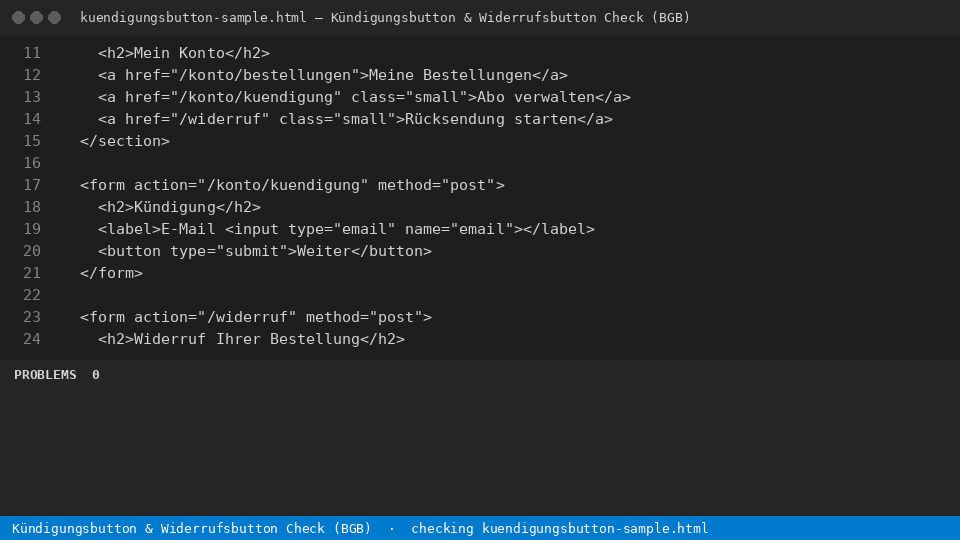Kündigungsbutton & Widerrufsbutton Check (BGB) — finds the line