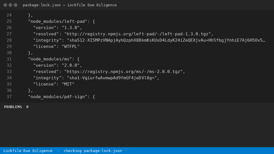 Lockfile Due Diligence — finds the line
