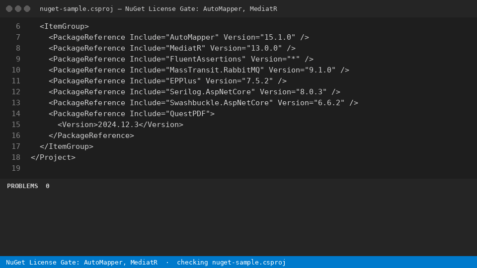 NuGet License Gate: AutoMapper, MediatR — finds the line
