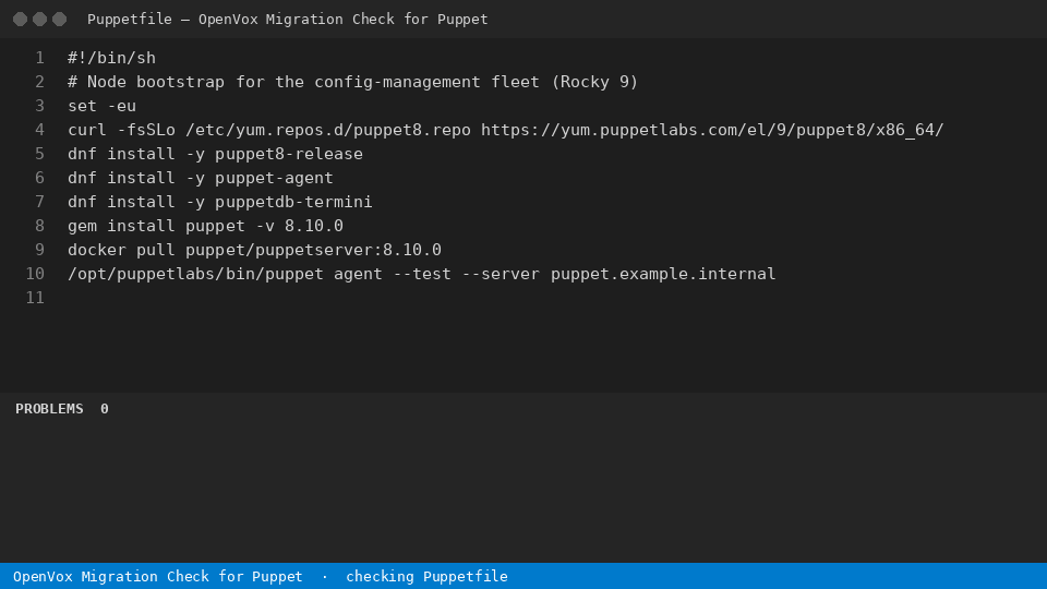 OpenVox Migration Check for Puppet — finds the line