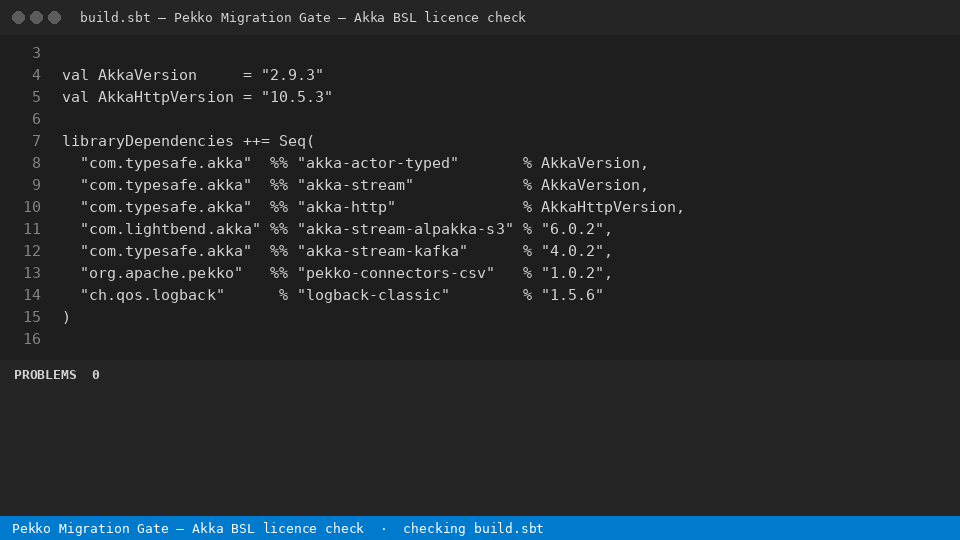 Pekko Migration Gate — Akka BSL licence check — finds the line