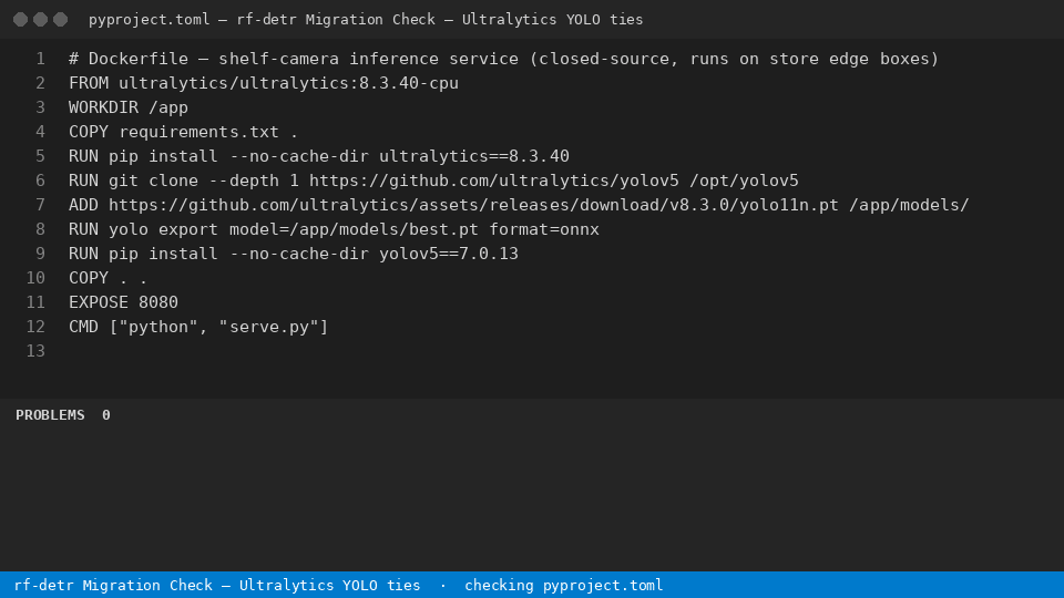 rf-detr Migration Check — Ultralytics YOLO ties — finds the line