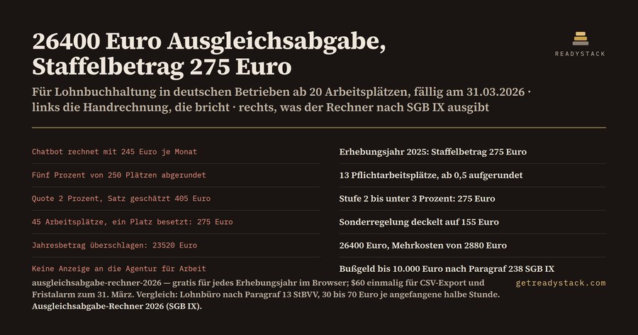 Ausgleichsabgabe 2026 richtig rechnen (SGB IX)
