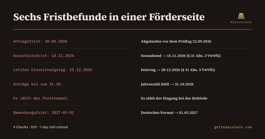 Antragsfrist-Lint: Förderfristen (§ 31 VwVfG)