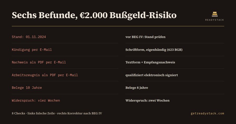 Formular-Check: Schriftform & Textform (BEG IV)