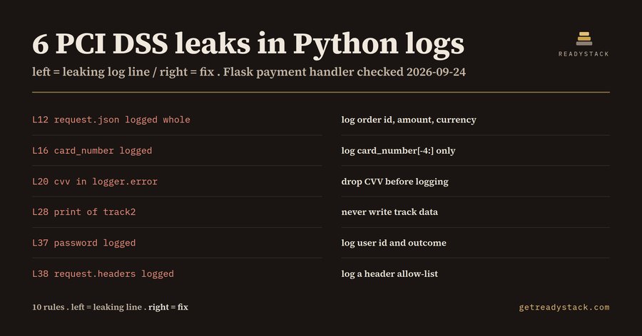 Python Log Leak Lint: PCI DSS Card Data